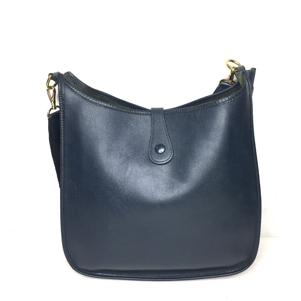 Authentic HERMES Evelyne GM crossbody bag Indigo navy leather - Picture 4 of 16